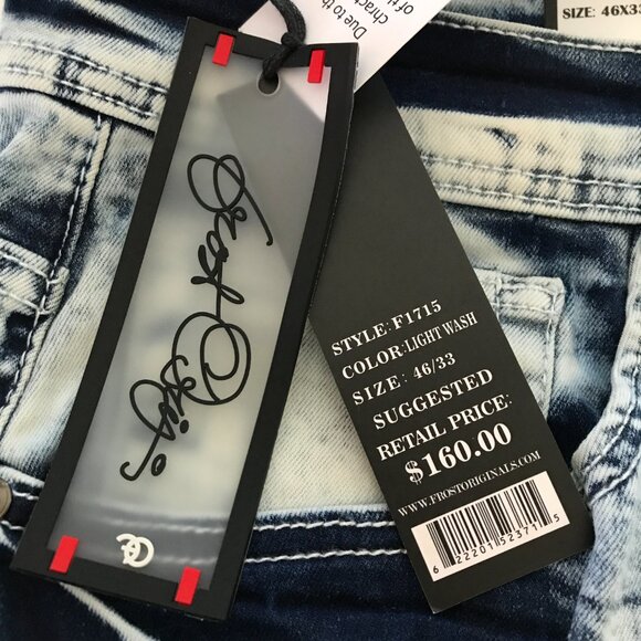 Frost Originals Patchwork Jeans Men 46x33 Blue Mid Rise Distressed Grunge Skater - Picture 7 of 14